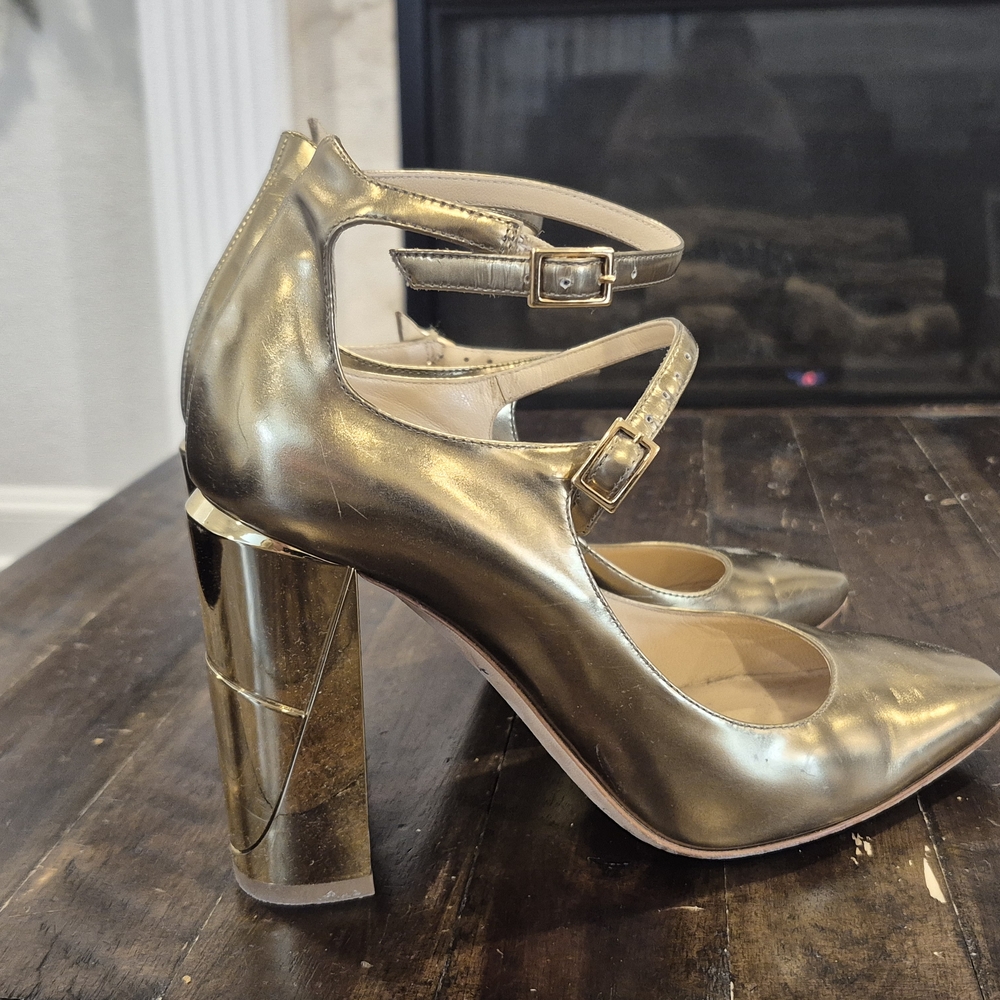 Jimmy Choo Metallic Gold Heels